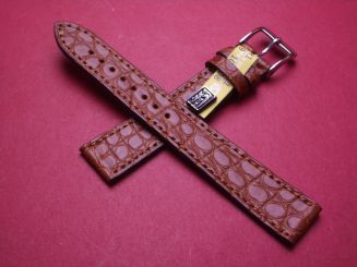 Louisiana Lederarmband, Krokodil, Breite: 16mm im Verlauf auf 14mm, Längen: 108mm & 71mm, Farbe: braun matt 