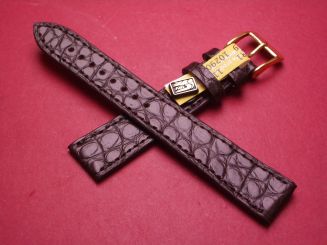 Louisiana Lederarmband, Krokodil, Breite: 16mm im Verlauf auf 14mm, Längen: 108mm & 71mm, Farbe: dunkelbraun matt 