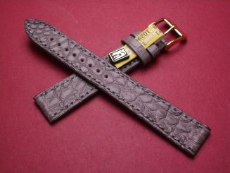 Louisiana Lederarmband, Krokodil, Breite: 16mm im Verlauf auf 14mm, Längen: 108mm & 71mm, Farbe: grau matt 