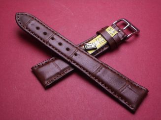 Louisiana Lederarmband, Krokodil, Breite: 20mm im Verlauf auf 16mm, Längen: 118mm & 79mm, Farbe: braun matt 