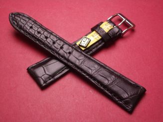 Louisiana Lederarmband, Krokodil, Breite: 20mm im Verlauf auf 16mm, Längen: 118mm & 79mm, Farbe: schwarz matt 