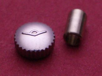 Movado Krone Stahl, Ø 5,0mm, Höhe 5,8mm / 2,5mm, A-Welle Kronenseite, mit Tubus 2mm 