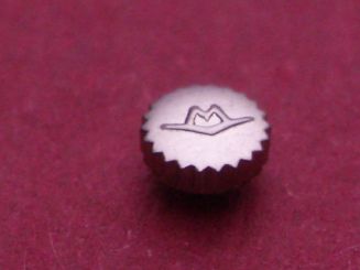 Movado Krone Stahl, Ø 4,45mm, Höhe 2,1mm / 1,4mm, Gewinde 0,9mm, Staubgeschützt 