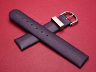 Leder-Armband, Kalb, 18mm, Farbe: dunkelblau, mit Dornschließe 