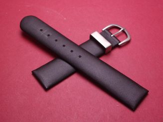 Leder-Armband, Kalb, 18mm, Farbe: schwarz, mit Dornschließe 