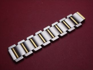 Cartier Bandteil für Tank Francaise, Stahl/Gold, 19mm, Länge: 8,8cm, 8 Glieder, verschraubt, gebraucht 