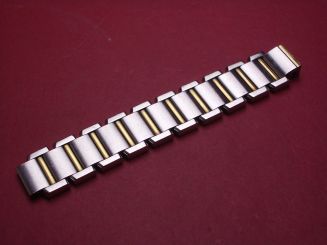 Cartier Bandteil für Tank Francaise, Stahl/Gold, 14,5mm, Länge: 8,8cm, 10 Glieder, verschraubt, gebraucht 
