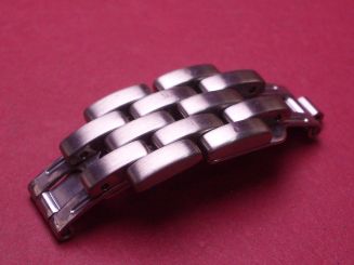 Cartier Faltschließe, Stahl, 16,2mm, mit Anschlussgliedern, gebraucht 