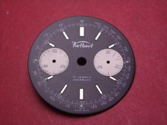 Landeron 48 Chronographen-Zifferblatt, Ø 30,7mm, schwarz 