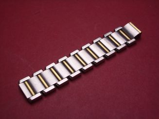 Cartier Bandteil für Tank Francaise, Stahl/Gold, 14,5mm, Länge: 8,5cm, 9 Glieder, verschraubt, gebraucht 