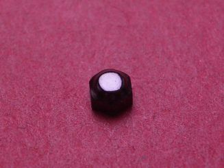 Cartier Krone, Stahl dunkel rhodiniert, sechseckig, mit innenliegender Dichtung, Ø 3,54mm, Höhe 2,3mm, gebraucht 