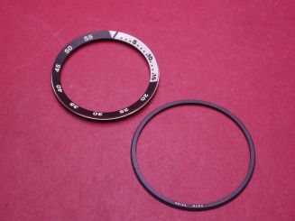 IWC Lünette mit Drehring, Stahl, Index schwarz/weiß, für Ref. IW3548 