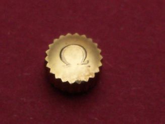 Omega Krone in doublè,  Ø 4,48mm, Höhe 2,75mm / 2,2mm, , Gewinde 0,9mm Tubus 2mm 