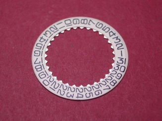 Movado Datumscheibe, für Kaliber 538, Datum bei der 3, schwarze Schrift auf beigem Grund, NOS (New Old Stock) 