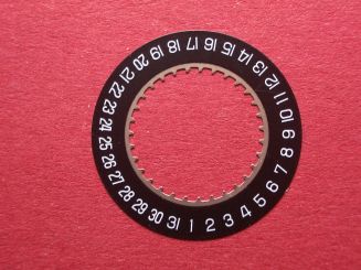 IWC Datumsscheibe, Kaliber 2210, weiße Schrift auf schwarzem Grund, Datumsfenster bei der 6 