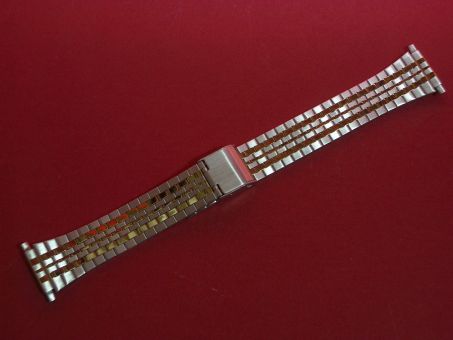 Zwei geteiltes Metall-Uhren-Armband 22mm im Verlauf auf 15mm,  mit verschiebbaren Verschluss 