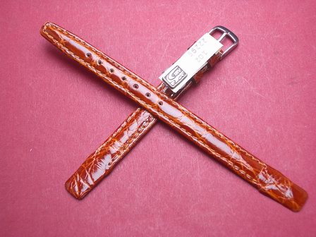 Krokodil-Leder-Armband für feste Stege 10mm XL Farbe: Braun 
