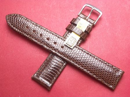 Eidechs-Leder-Armband 18mm im Verlauf auf 16mm Farbe: Braun 