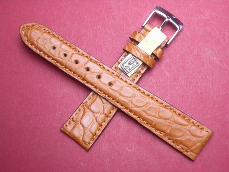 Louisiana Krokodil-Leder-Armband 19mm im Verlauf auf 16mm Farbe: Natur 