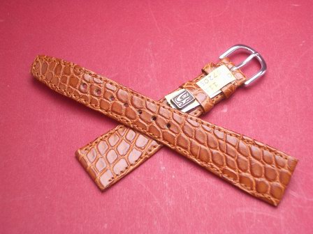Louisiana Krokodil-Leder-Armband 20mm im Verlauf auf 14mm Farbe: Honig 
