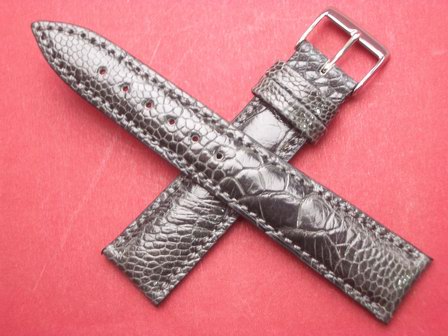 Leder-Armband, Strauß, 20mm im Verlauf auf 18mm, Farbe: anthrazit 