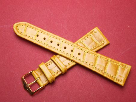 Leder-Armband 20mm, Farbe: gelb 