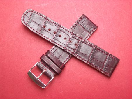 Leder-Armband Olympia 22mm Farbe: weinrot (dunkel) 
