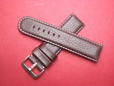 Leder-Armband 24mm Farbe: dunkelbraun 