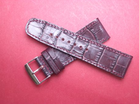 Leder-Armband Olympia 24mm Farbe: weinrot (dunkel) 