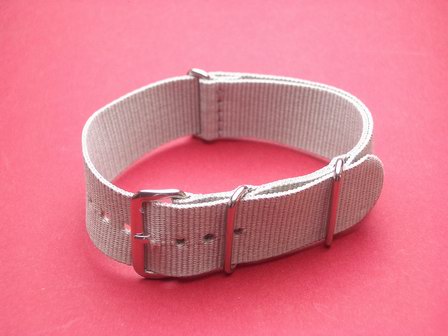 Nato-Armband, Nylonband, Durchzugsband 20mm, Farbe: helles Grau 