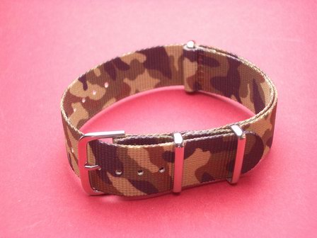 Nato-Armband, Nylonband, Durchzugsband 18mm, Farbe: Camouflage 