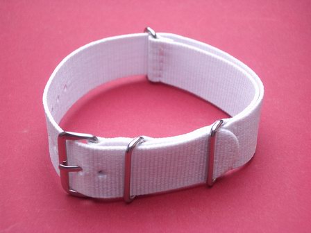 Nato-Armband, Nylonband, Durchzugsband 20mm, Farbe: Weiß 
