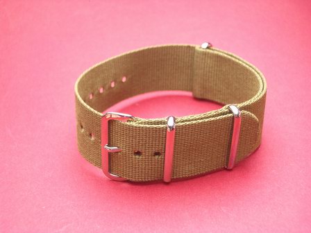 Nato-Armband, Nylonband, Durchzugsband 24mm, Farbe: Khaki 