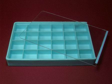 Kunststoff-Dose Box mit 24 Fächern und transparentem Schiebedeckel 