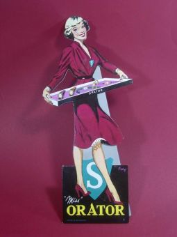 Werbeaufsteller aus den 50ger Jahren "Miss" ORATOR 