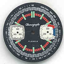 Chronographen-Zifferblatt Valjoux Kaliber: 7733 Durchmesser: 31,60mm 