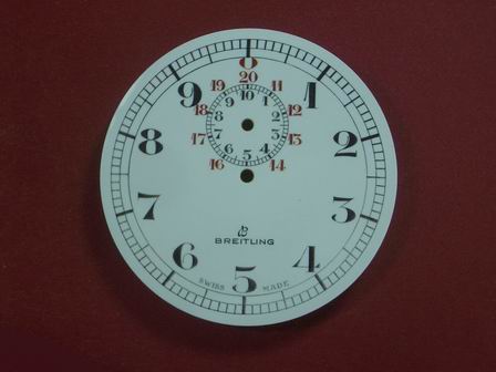 Breitling Stoppuhr-Zifferblatt Kurzzeitmesser, Metall emailliert 
