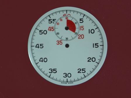 Stoppuhr-Zifferblatt Kurzzeitmesser, Kaliber: Valjoux ?? 