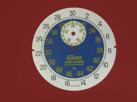 Stoppuhr-Zifferblatt Kurzzeitmesser, Kaliber: Baumgardner 410 & 411 