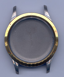 Herrenarmbanduhr-Gehäuse Chrom mit gelber Lünette 