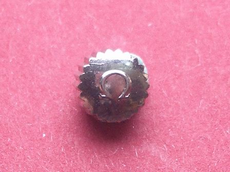 Omega Krone in Stahl, Ø 5,5mm, Höhe 3,75mm, Gewinde 0,9mm, Tubus 2,7mm 