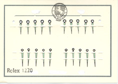 Rolex Herrenarmbanduhr-Zeiger, weiß/blank, Lanzenform als Leuchtzeiger, Loch-Ø Std/Min: 125/80, Minutenzeigerlänge: 11,8mm 