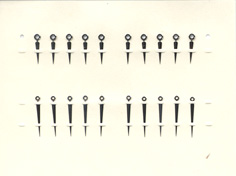 Herrenarmbanduhr-Zeiger weiß/blank Lanzenform, Lochdurchmesser: 55/100 Minutenzeigerlänge: 14mm 