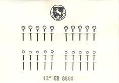 Herrenarmbanduhr-Zeiger weiß/blank Blockform Kaliber: EB 8800, Lochdurchmesser: 130/180 Minutenzeigerlänge: 13mm 