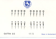 Herrenarmbanduhr-Zeiger weiß/blank Lanzenform Kaliber: Cattin 66, Lochdurchmesser: 95/145 Minutenzeigerlänge: 11mm 