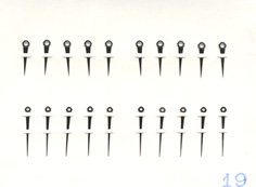 Herrenarmbanduhr-Zeiger weiß/blank Lanzenform, Lochdurchmesser: 80/125 Minutenzeigerlänge: 14mm 