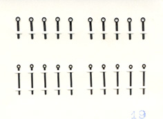 Herrenarmbanduhr-Zeiger weiß/blank Blockform, Lochdurchmesser: 80/125 Minutenzeigerlänge: 13mm 