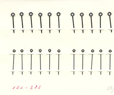 Herrenarmbanduhr-Zeiger weiß/blank Blockform, Lochdurchmesser: 80/125 Minutenzeigerlänge: 14mm 