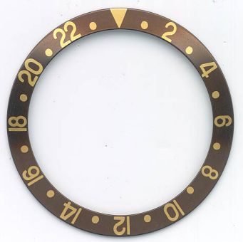 Einlage für Index Lünette passend auch für Uhren der Marke Rolex Ref. Nr: 1675 