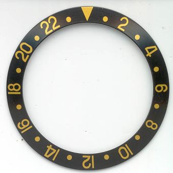 Einlage für Index Lünette passend auch für Uhren der Marke Rolex Ref. Nr: 1675/3, 1675/8, 16753 